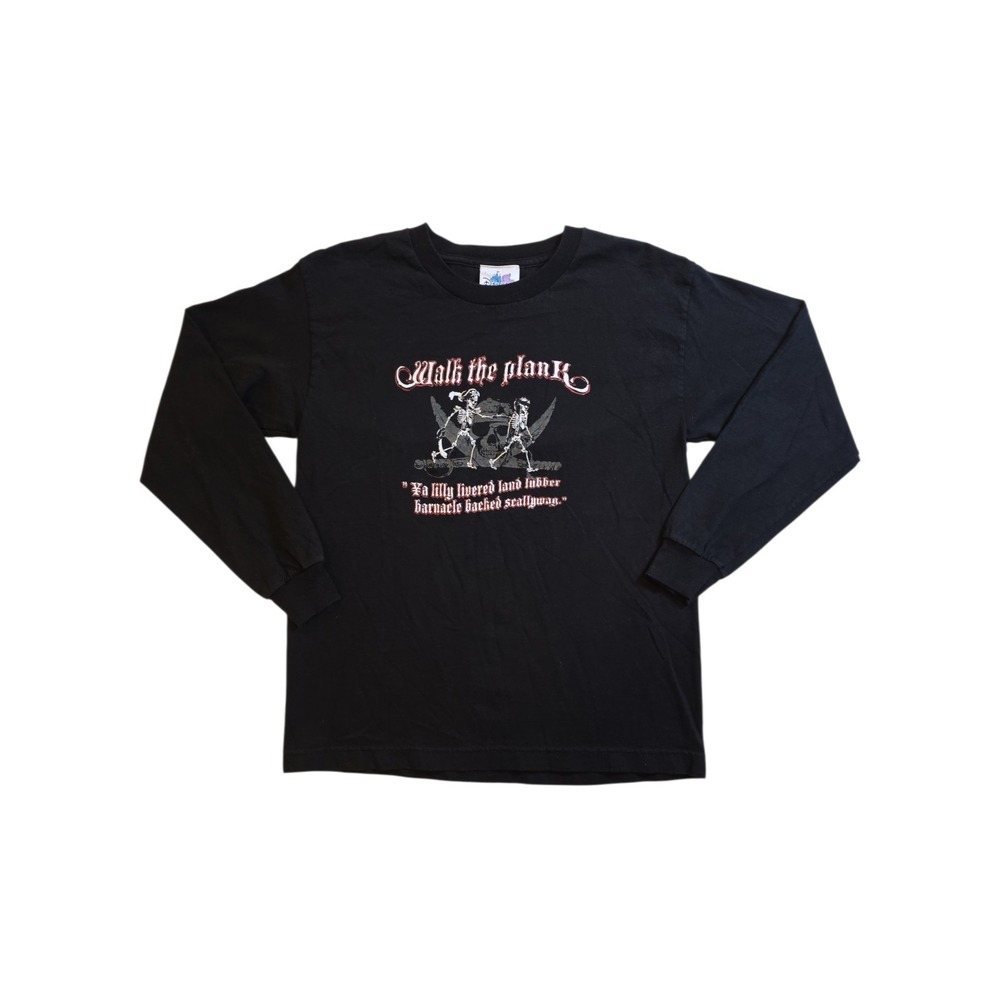 Disneyland Resort Walk the Plank Pirates Long Sleeve Shirt Youth Large Black